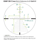 VORTEX LUNETTE DE FUSIL VENOM 3-15X44 FFP EBR-7C MRAD